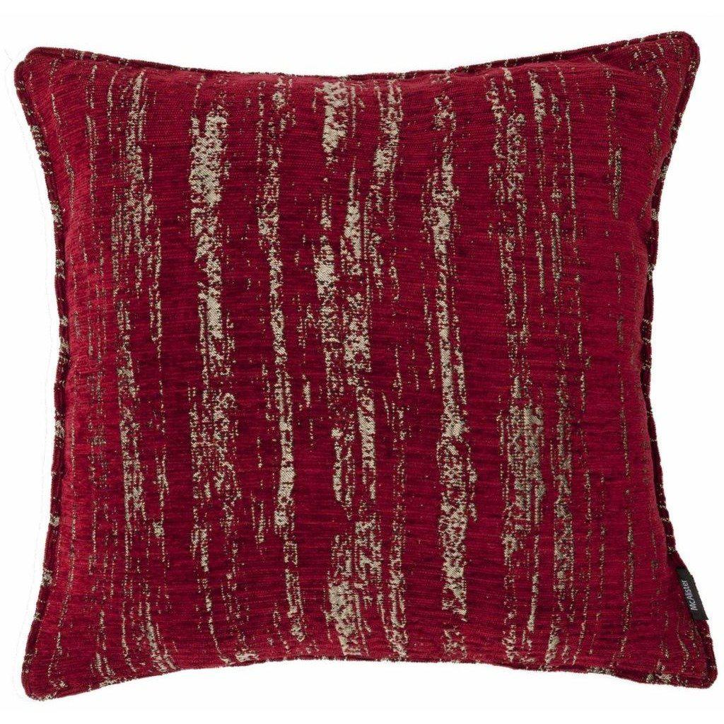 McAlister Textiles Textured Chenille Wine Red Cushion Cushions and Covers Polyester Filler 49cm x 49cm 