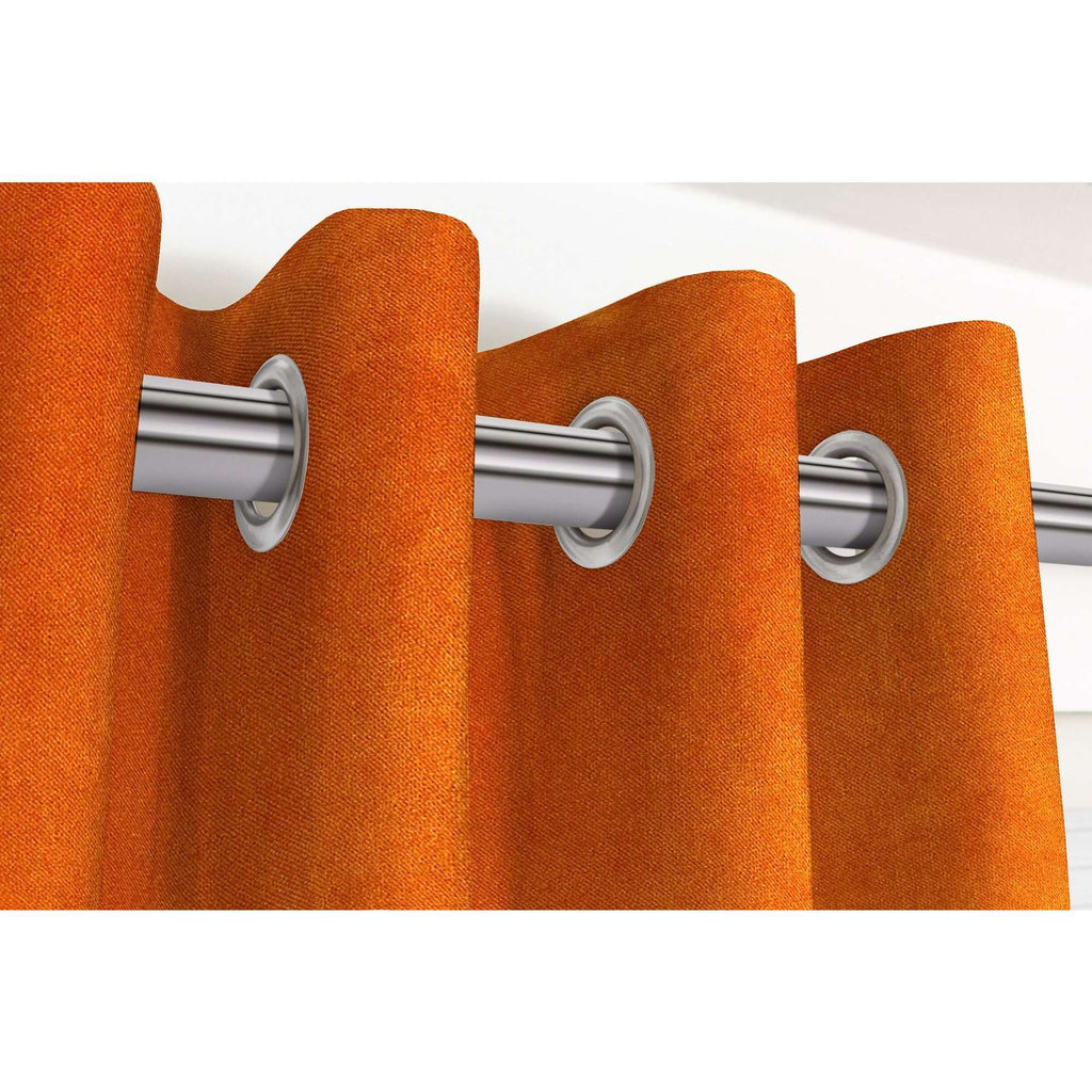 McAlister Textiles Matt Burnt Orange Velvet Curtains Tailored Curtains 