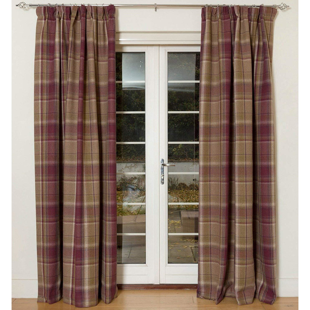 McAlister Textiles Heritage Tartan Purple + Green Curtain Fabric Fabrics 