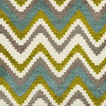 Charger l&#39;image dans la galerie, McAlister Textiles Navajo Blue + Lime Green Striped Fabric Fabrics 1 Metre 
