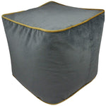 Charger l&#39;image dans la galerie, McAlister Textiles Deluxe Velvet Grey + Yellow Cube Seat Stool Square Stool 
