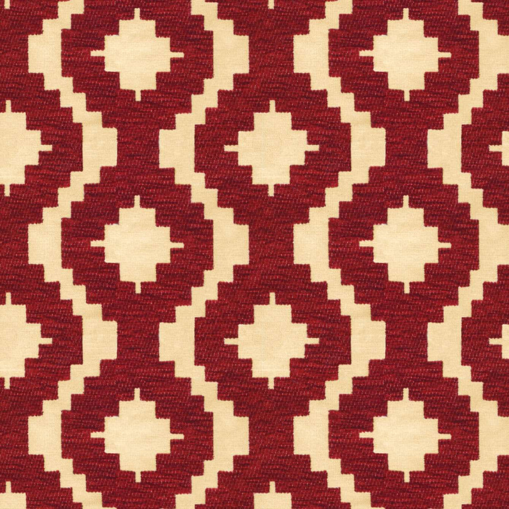 McAlister Textiles Arizona Geometric Red Fabric Fabrics 1 Metre 