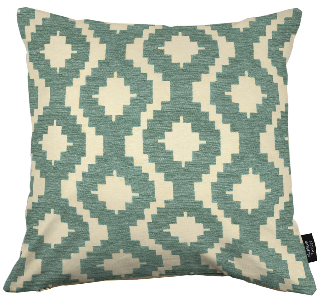 McAlister Textiles Arizona Geometric Duck Egg Blue Cushion Cushions and Covers Cover Only 43cm x 43cm 