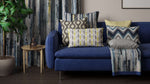 Charger l&#39;image dans la galerie, McAlister Textiles Aura Navy Blue Printed Velvet Fabric Fabrics 
