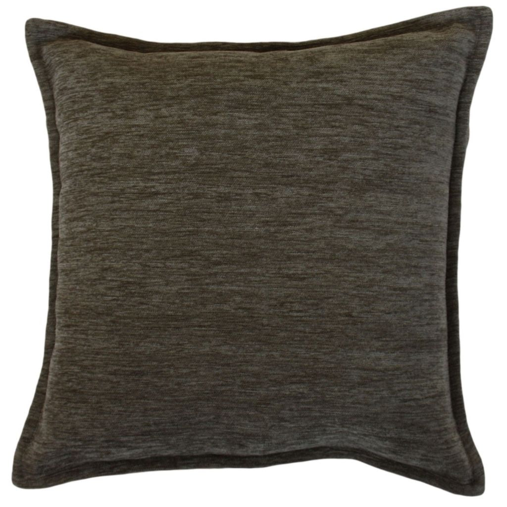 McAlister Textiles Plain Chenille Charcoal Grey Cushion Cushions and Covers Polyester Filler 43cm x 43cm 