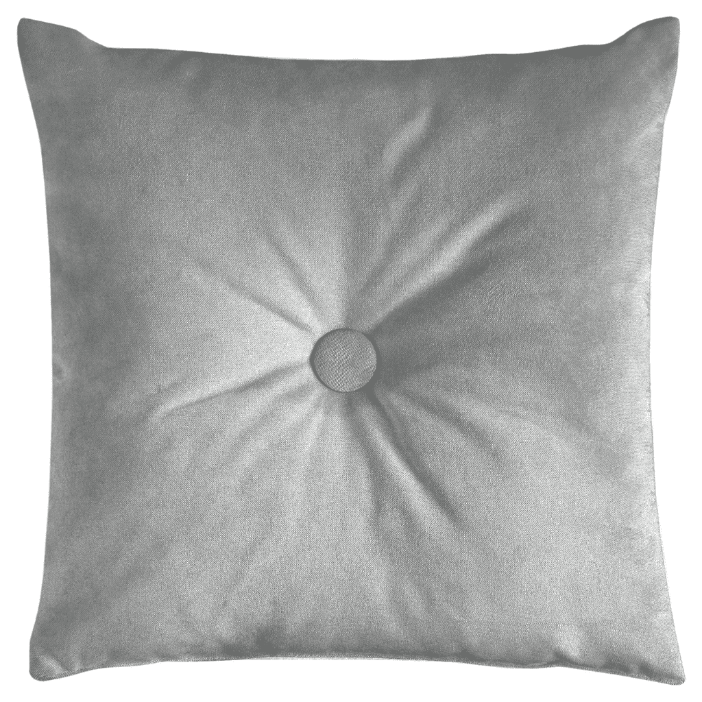 McAlister Textiles Matt Dove Grey Velvet Button Cushions Cushions and Covers Polyester Filler 43cm x 43cm 