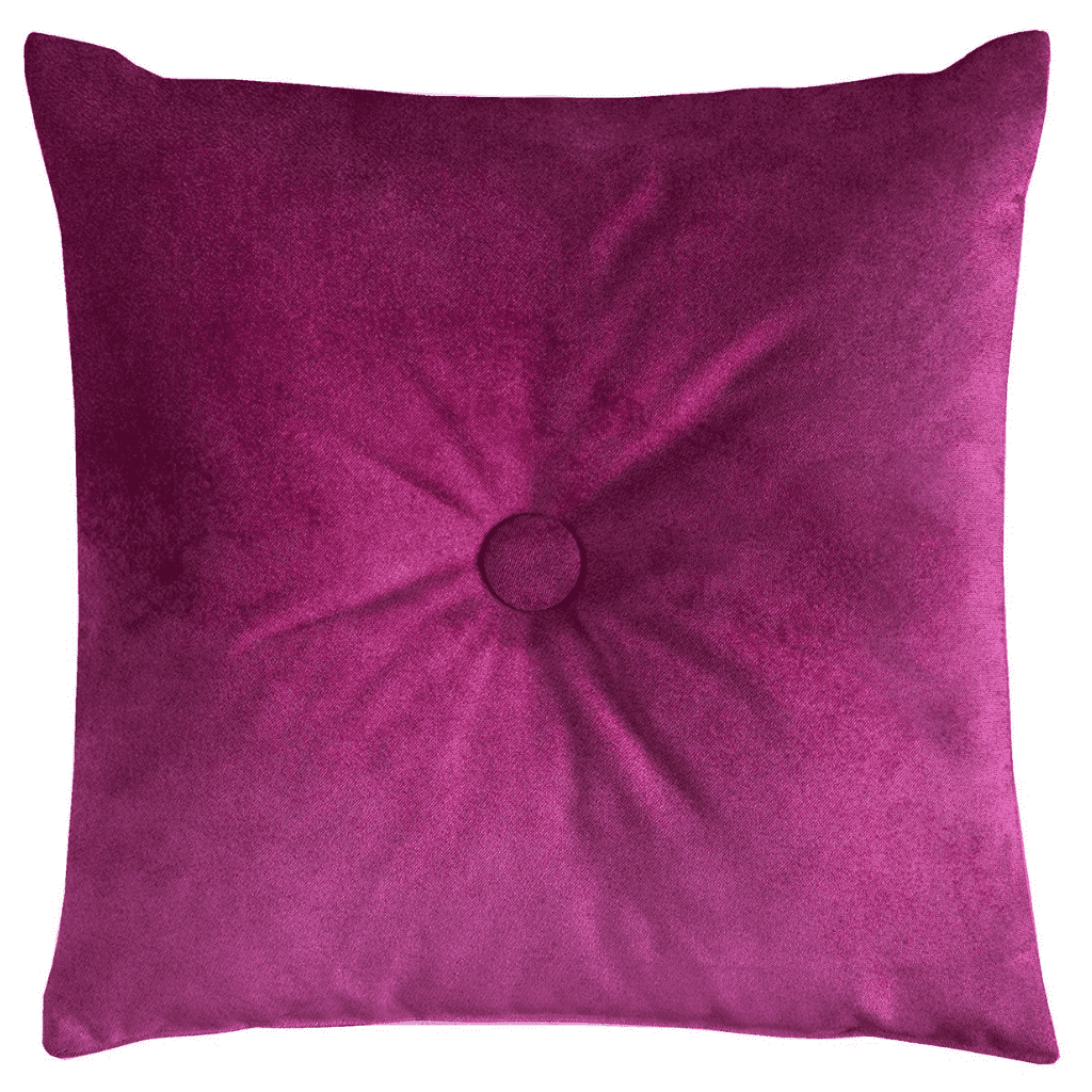 McAlister Textiles Matt Fuchsia Pink Velvet Button Cushions Cushions and Covers Polyester Filler 43cm x 43cm 