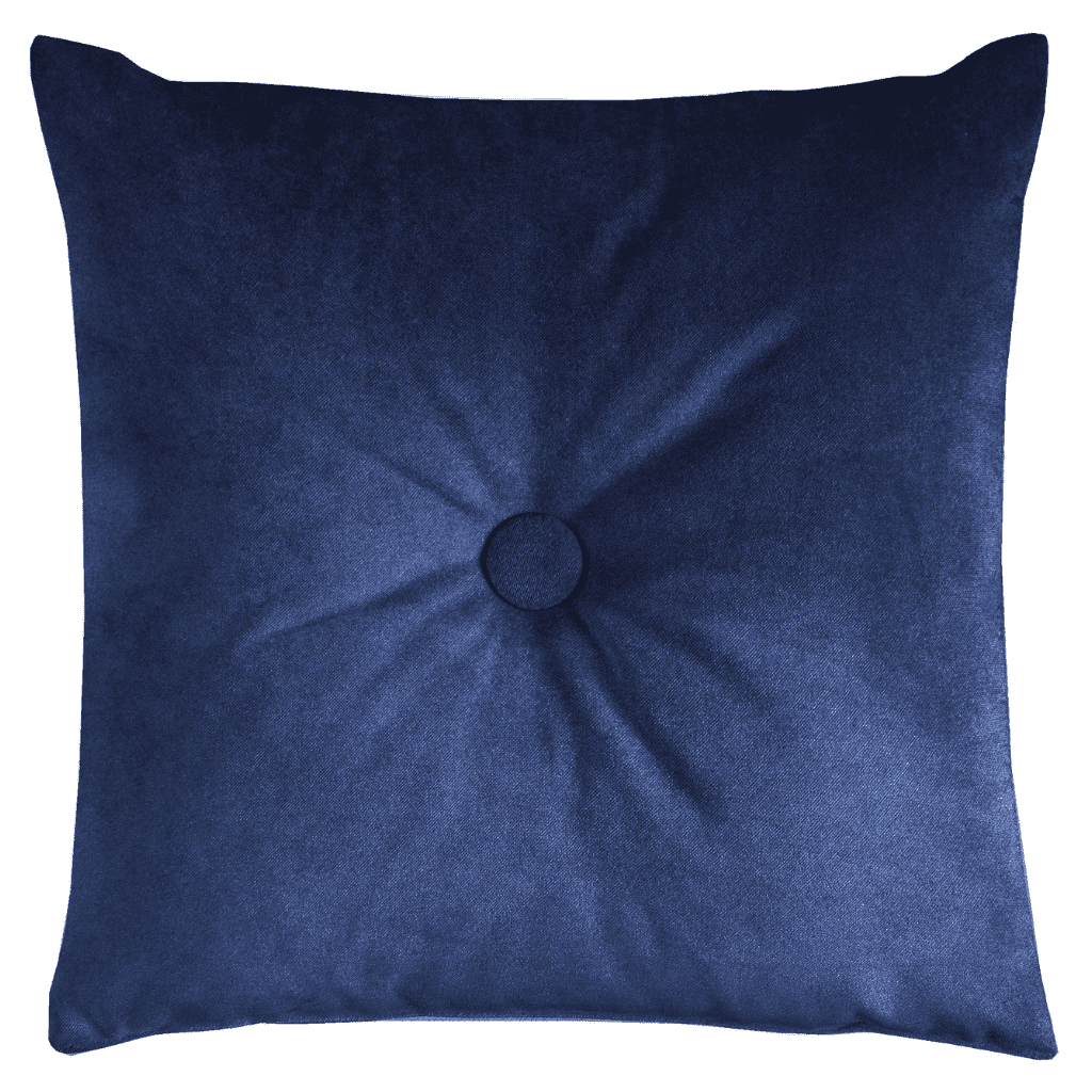 McAlister Textiles Matt Navy Blue Velvet Button Cushions Cushions and Covers Polyester Filler 43cm x 43cm 