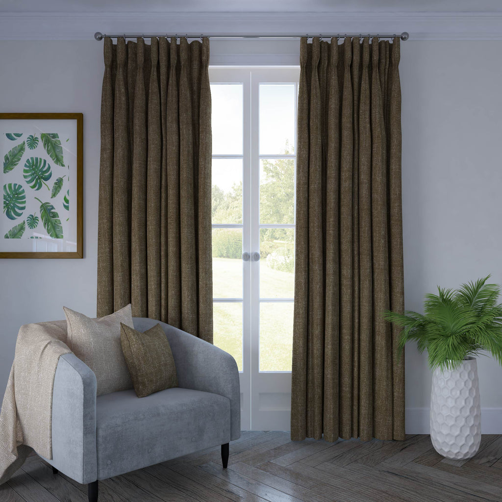 McAlister Textiles Eternity Mocha Chenille Curtains Tailored Curtains 