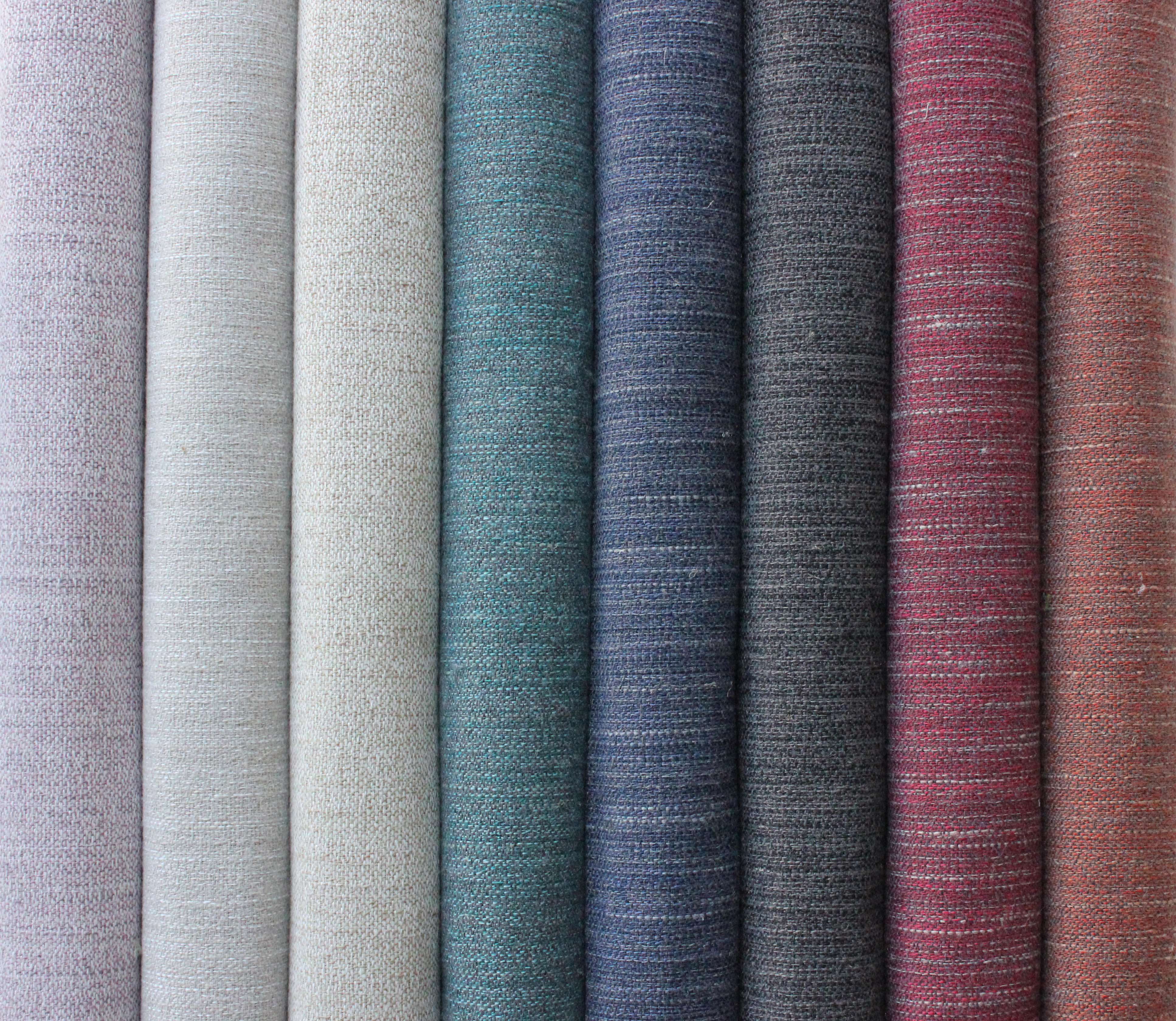 McAlister Textiles Hamleton Rustic Linen Blend Lilac Purple Plain Fabric Fabrics 