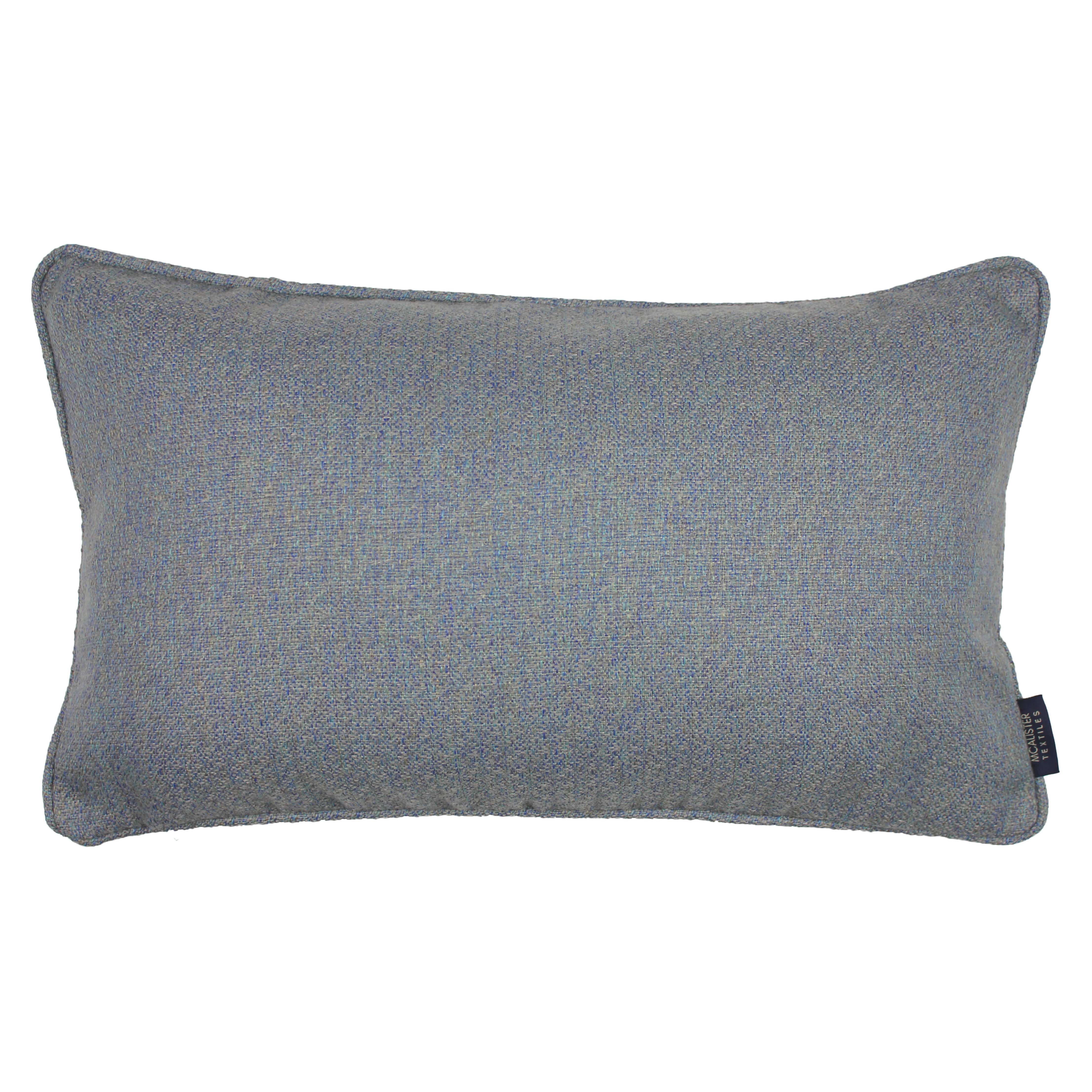 McAlister Textiles Highlands Blue Textured Plain Pillow Pillow Cover Only 50cm x 30cm 