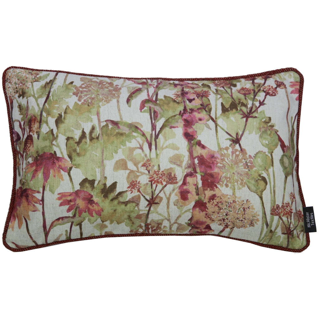 McAlister Textiles Wildflower Burnt Orange Linen Pillow Pillow Cover Only 50cm x 30cm 