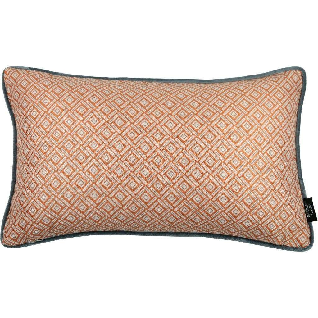McAlister Textiles Elva Geometric Burnt Orange Pillow Pillow Cover Only 50cm x 30cm 