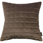 Charger l&#39;image dans la galerie, McAlister Textiles Square Quilted Mocha Brown Velvet Cushion Cushions and Covers Cover Only 43cm x 43cm 

