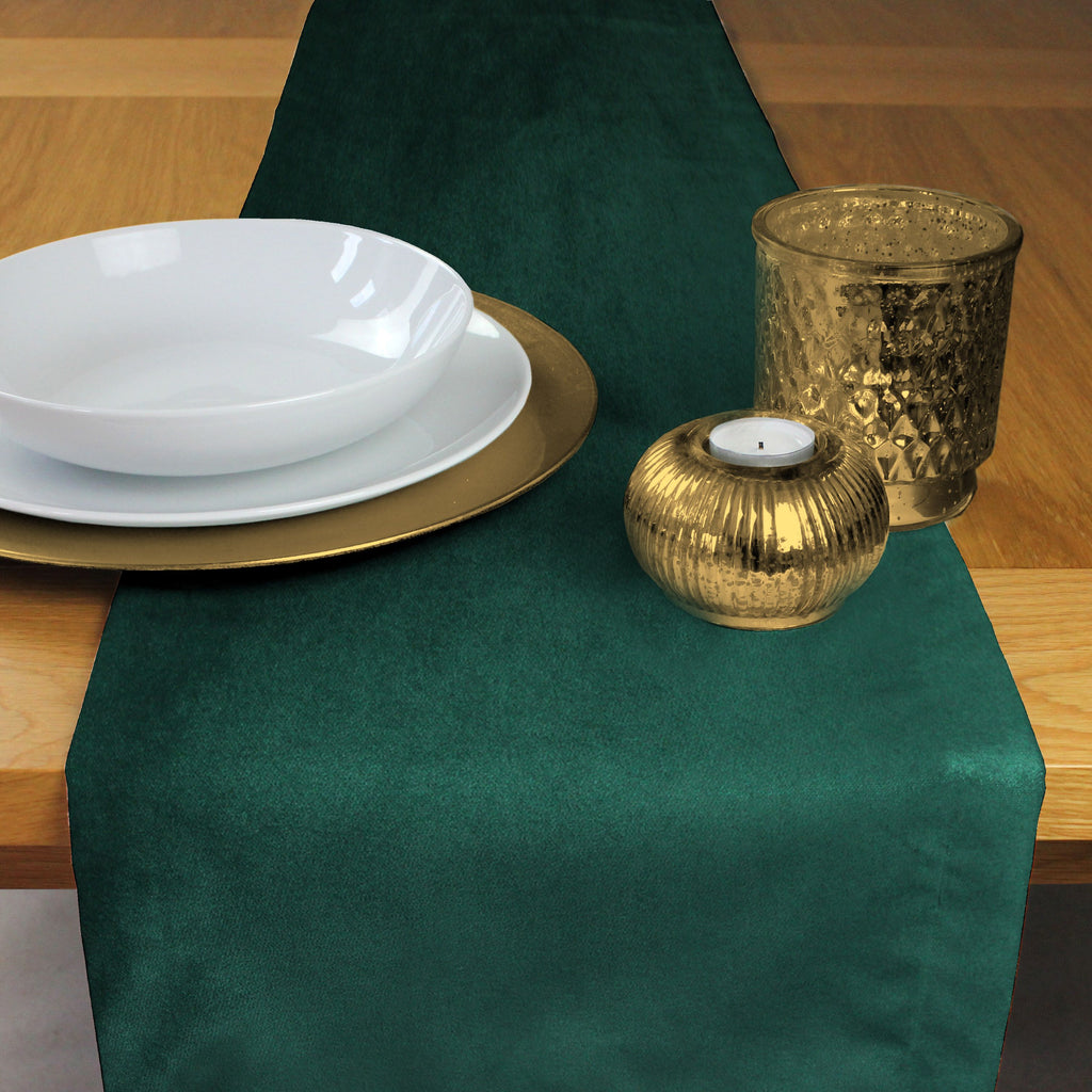 Emerald Green Velvet Table Runner  McAlister Textiles – McAlister Textiles