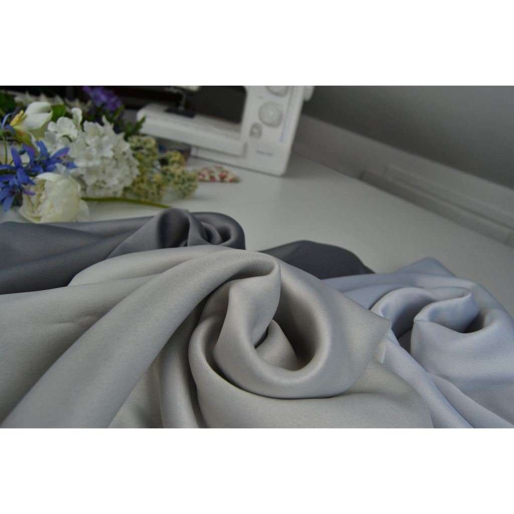 McAlister Textiles Minerals Silver Grey Blackout Curtain Fabric Fabrics 