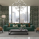 Charger l&#39;image dans la galerie, McAlister Textiles Luca Forest Green Geometric FR Curtains Tailored Curtains 

