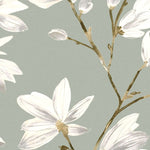 Charger l&#39;image dans la galerie, McAlister Textiles Magnolia Duck Egg Floral Cotton Print Fabric Fabrics 
