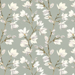 Charger l&#39;image dans la galerie, McAlister Textiles Magnolia Duck Egg Floral FR Fabric Fabrics 
