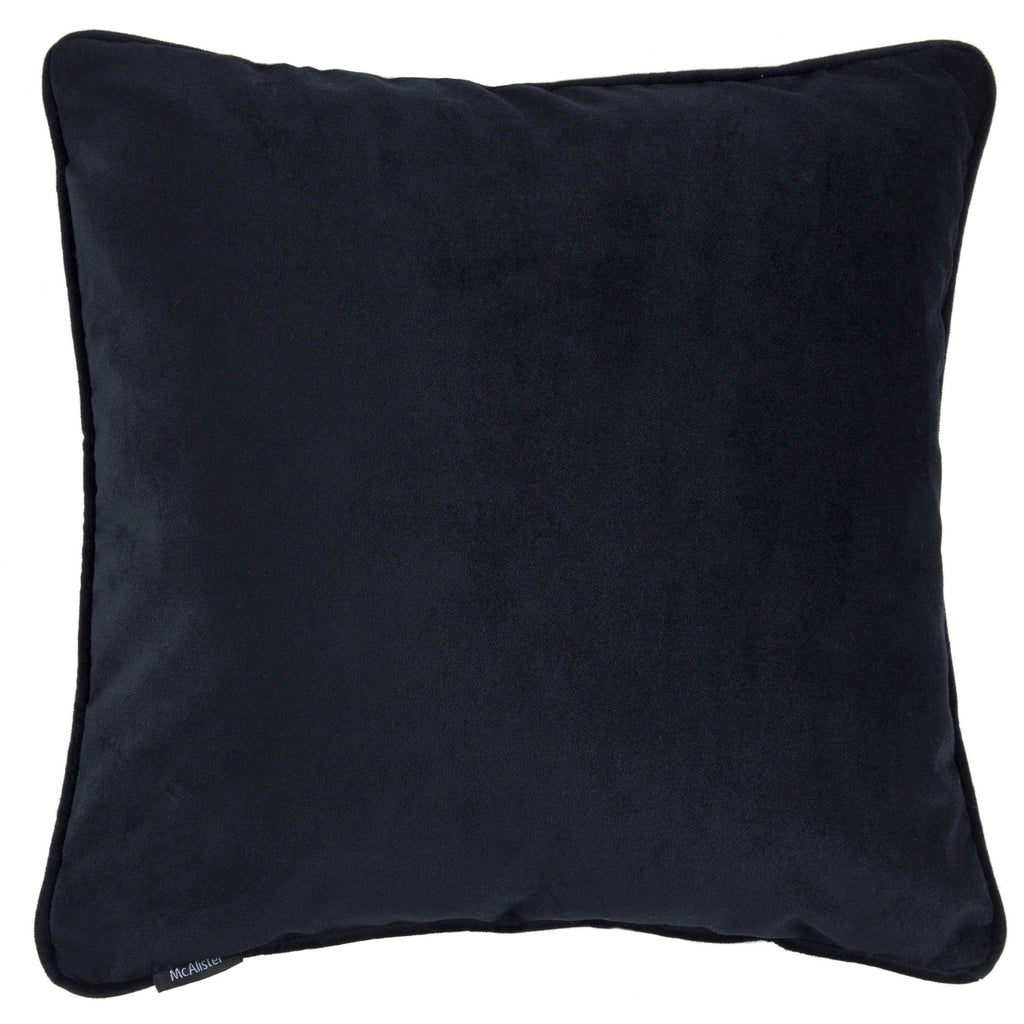 McAlister Textiles Matt Black Piped Velvet Cushion Cushions and Covers Cover Only 43cm x 43cm 