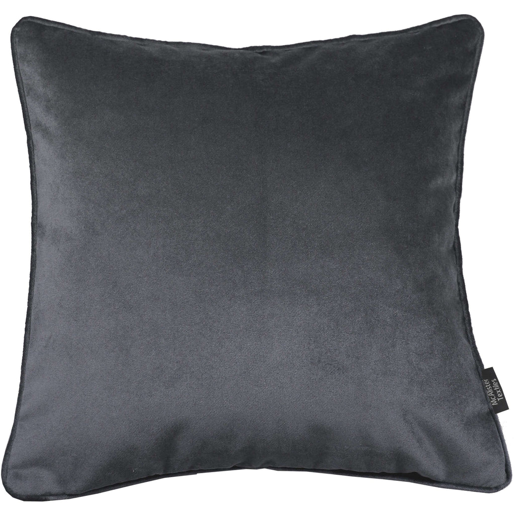 McAlister Textiles Matt Charcoal Grey Velvet Cushion Cushions and Covers Cover Only 43cm x 43cm 