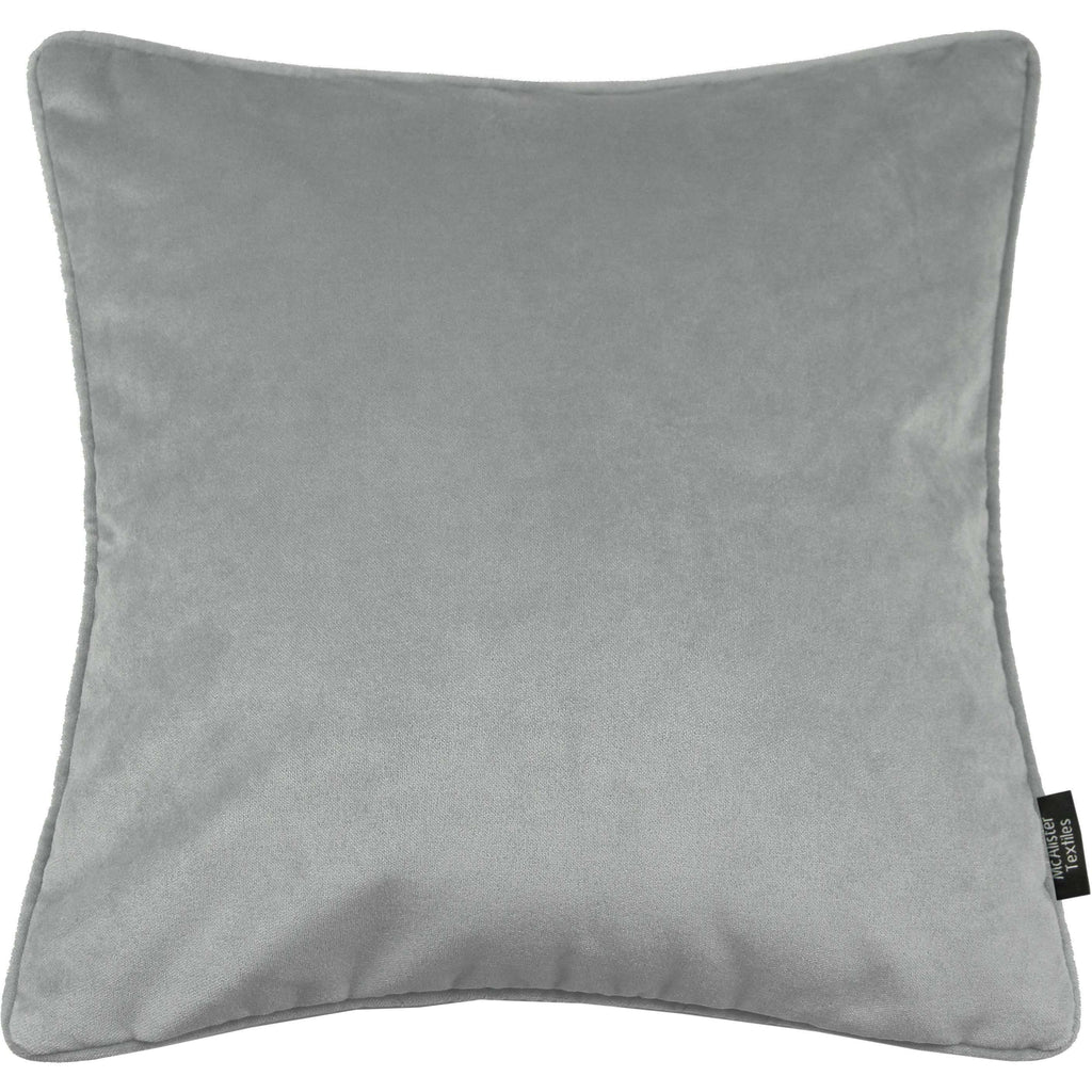 McAlister Textiles Matt Dove Grey Velvet Cushion Cushions and Covers Cover Only 43cm x 43cm 