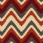 Charger l&#39;image dans la galerie, McAlister Textiles Navajo Red + Burnt Orange Striped Fabric Fabrics 1 Metre 
