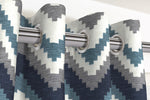 Charger l&#39;image dans la galerie, McAlister Textiles Navajo Navy Blue Striped Curtains Tailored Curtains 

