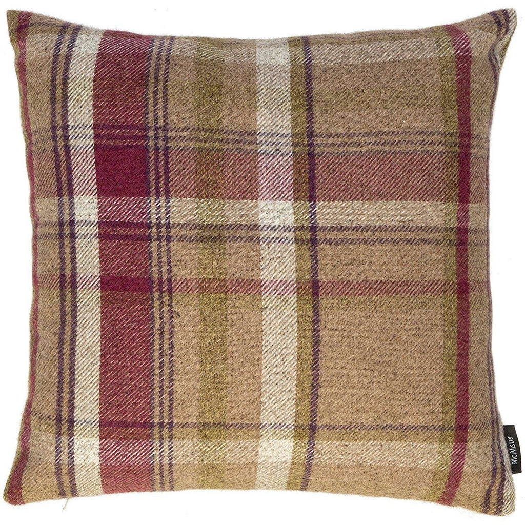 McAlister Textiles Heritage Purple + Green Tartan Cushion Cushions and Covers Cover Only 43cm x 43cm 