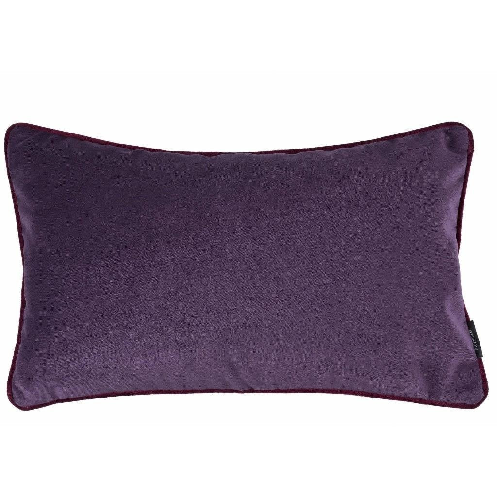 McAlister Textiles Matt Aubergine Purple Piped Velvet Pillow Pillow Cover Only 50cm x 30cm 