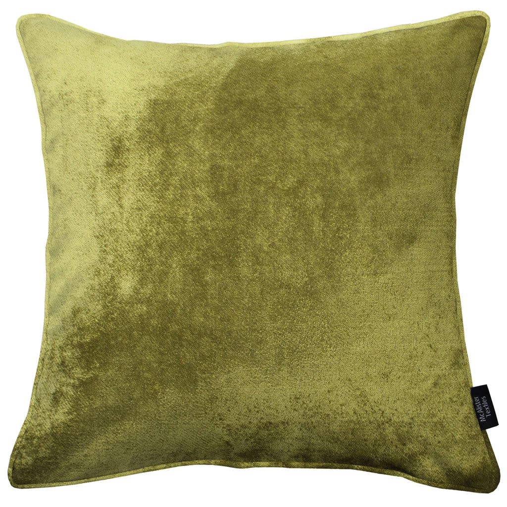 McAlister Textiles Lime Green Crushed Velvet Cushions Cushions and Covers Cover Only 43cm x 43cm 