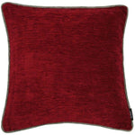 Charger l&#39;image dans la galerie, McAlister Textiles Plain Chenille Contrast Piped Red + Grey Cushion Cushions and Covers Cover Only 43cm x 43cm 
