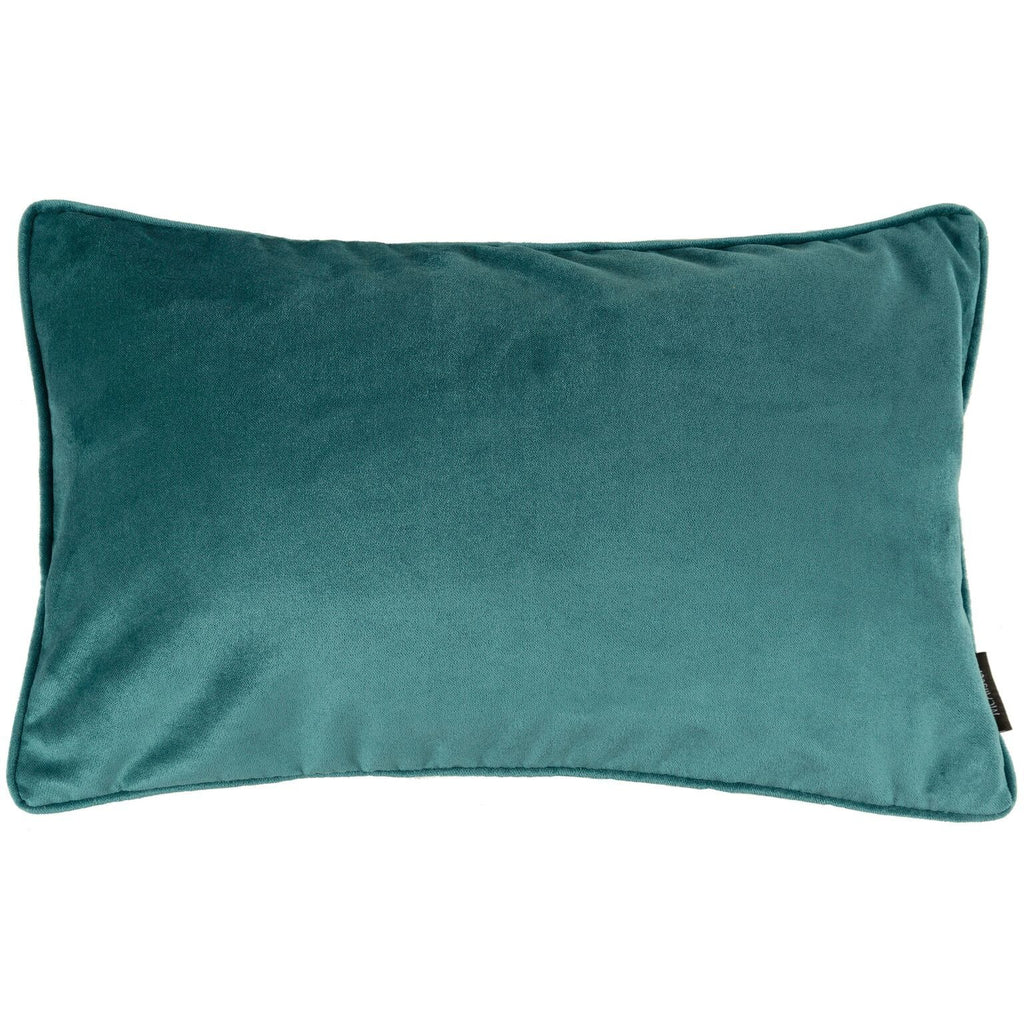 McAlister Textiles Matt Blue Teal Piped Velvet Pillow Pillow Cover Only 50cm x 30cm 