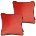 Charger l&#39;image dans la galerie, McAlister Textiles Matt Coral Pink Velvet 43cm x 43cm Piped Cushion Sets Cushions and Covers Cushion Covers Set of 2 
