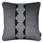 Charger l&#39;image dans la galerie, McAlister Textiles Maya Striped Charcoal Grey Velvet Cushion Cushions and Covers Polyester Filler 43cm x 43cm 
