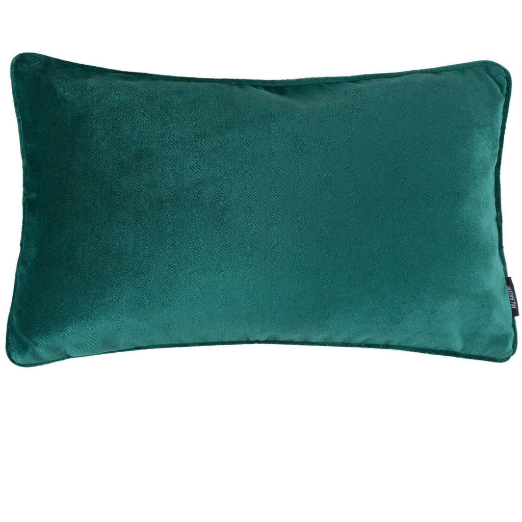 McAlister Textiles Matt Emerald Green Piped Velvet Pillow Pillow Cover Only 50cm x 30cm 