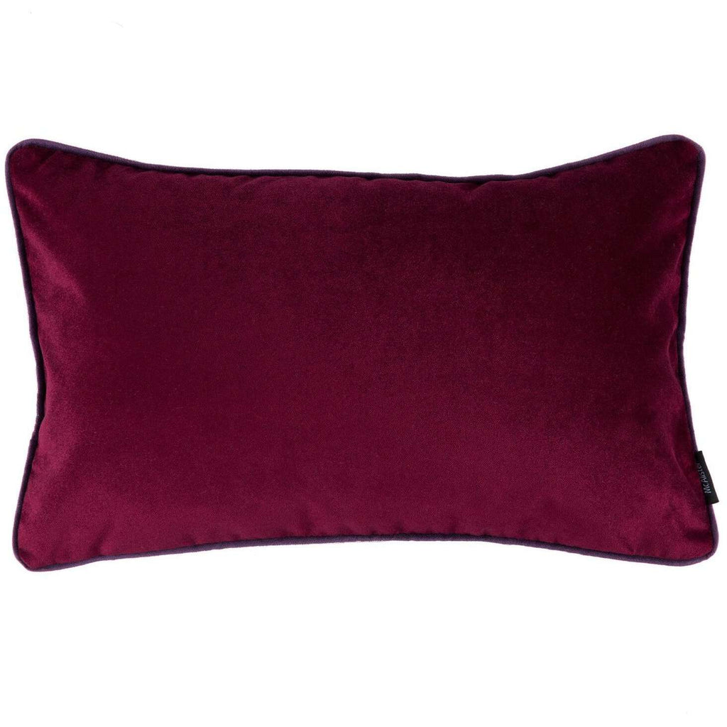 McAlister Textiles Matt Wine Red Velvet Pillow Pillow Cover Only 50cm x 30cm 