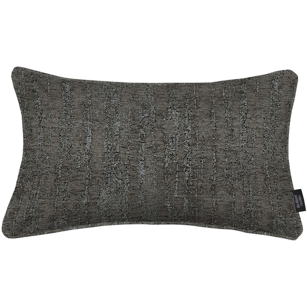 McAlister Textiles Textured Chenille Charcoal Grey Pillow Pillow Cover Only 50cm x 30cm 