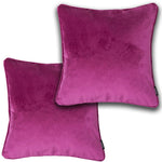 Charger l&#39;image dans la galerie, McAlister Textiles Matt Fuchsia Pink Velvet 43cm x 43cm Piped Cushion Sets Cushions and Covers Cushion Covers Set of 2 
