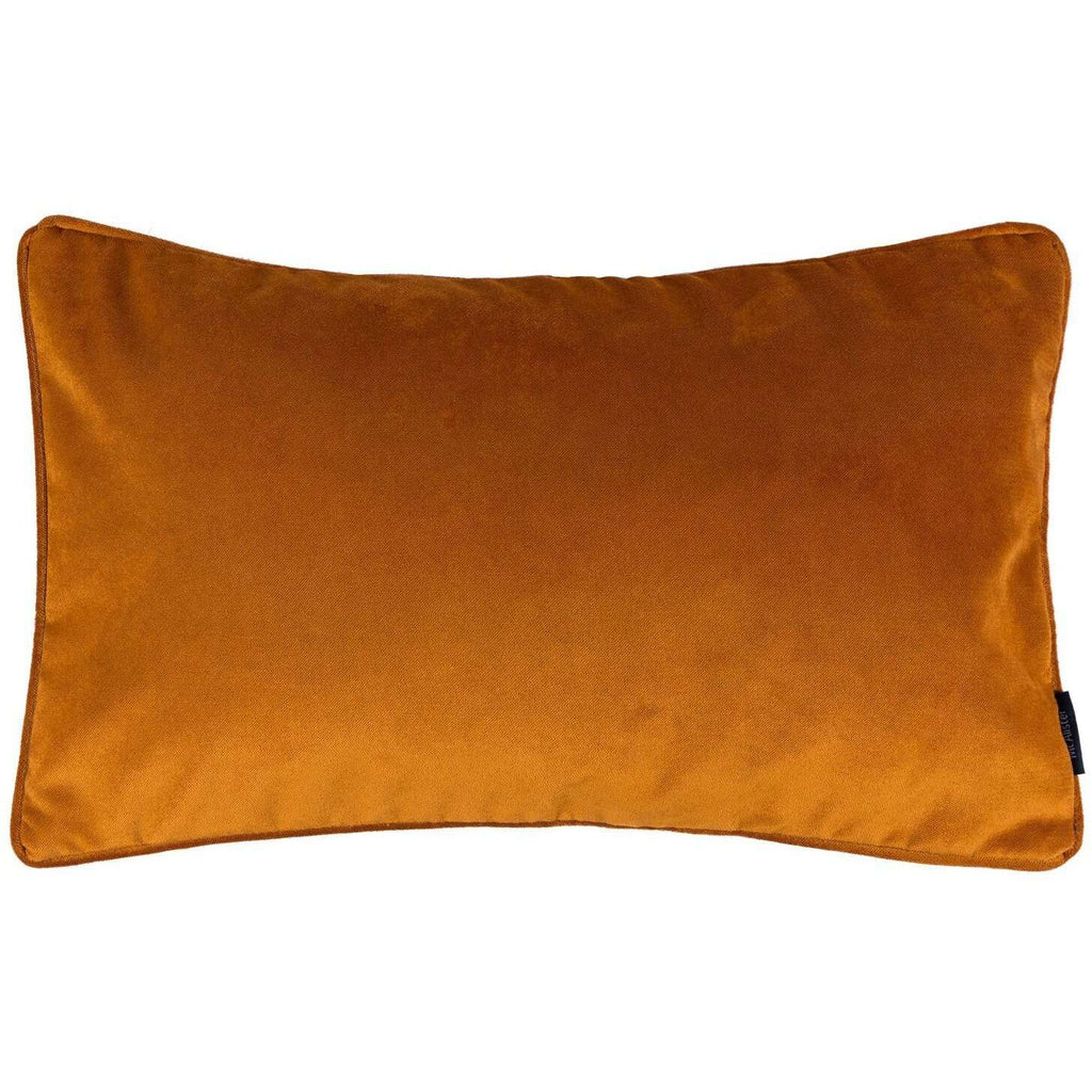 McAlister Textiles Matt Burnt Orange Piped Velvet Pillow Pillow Cover Only 50cm x 30cm 