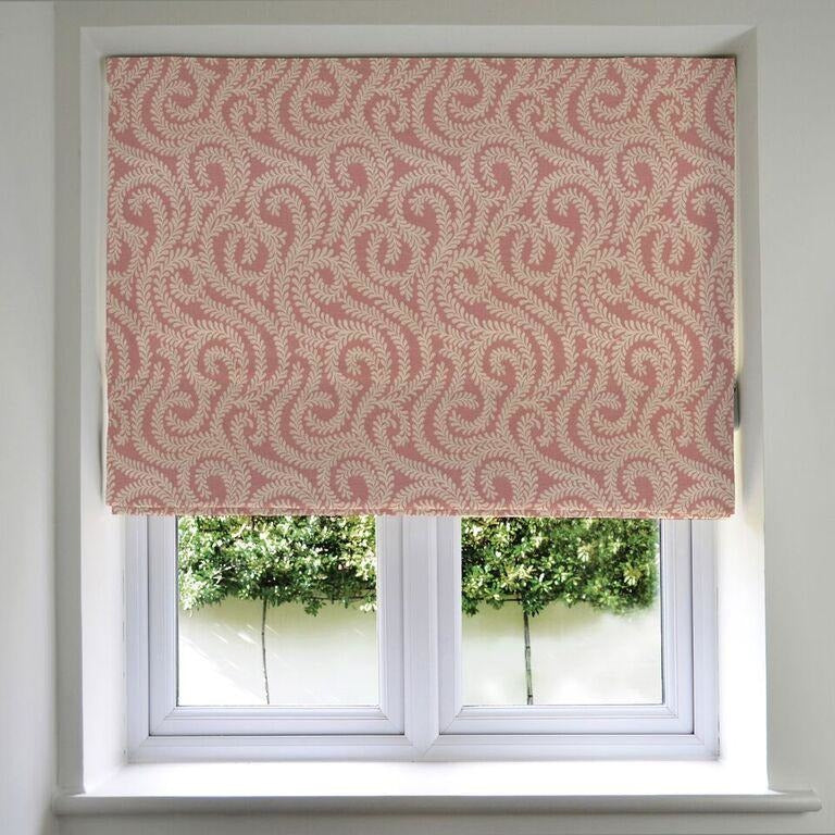 McAlister Textiles Little Leaf Blush Pink Roman Blind Roman Blinds Standard Lining 130cm x 200cm 