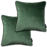 Charger l&#39;image dans la galerie, McAlister Textiles Matt Moss Green Velvet 43cm x 43cm Piped Cushion Sets Cushions and Covers Cushion Covers Set of 2 
