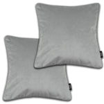 Charger l&#39;image dans la galerie, McAlister Textiles Matt Dove Grey Velvet 43cm x 43cm Piped Cushion Sets Cushions and Covers Cushion Covers Set of 2 
