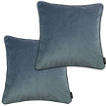 Charger l&#39;image dans la galerie, McAlister Textiles Matt Petrol Blue Velvet 43cm x 43cm Piped Cushion Sets Cushions and Covers Cushion Covers Set of 2 
