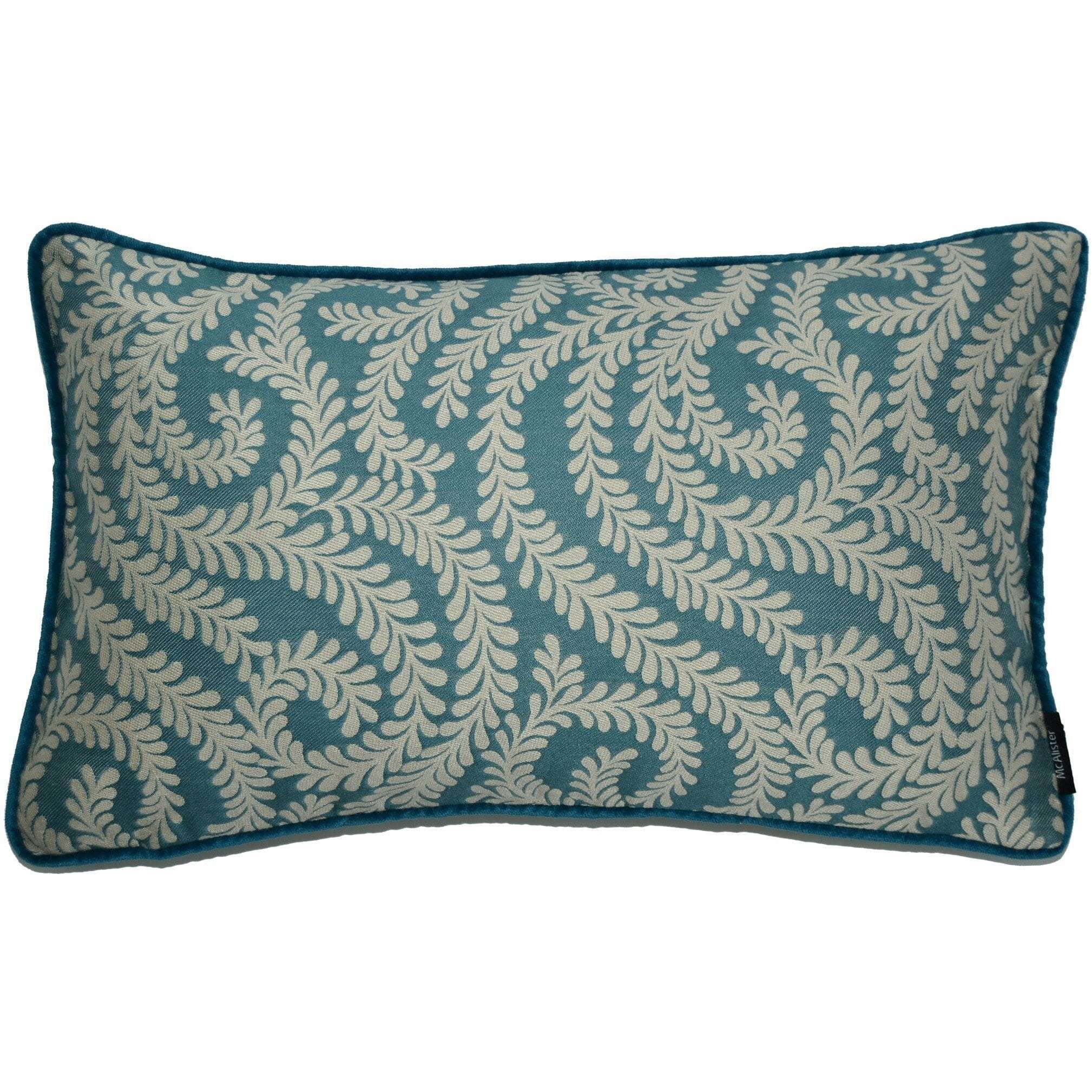 McAlister Textiles Little Leaf Teal Pillow Pillow Cover Only 50cm x 30cm 