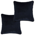 Charger l&#39;image dans la galerie, McAlister Textiles Matt Black Velvet 43cm x 43cm Piped Cushion Sets Cushions and Covers Cushion Covers Set of 2 
