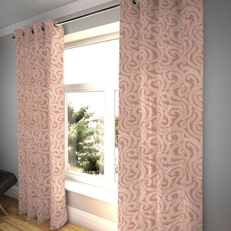 McAlister Textiles Little Leaf Blush Pink Curtains Tailored Curtains 