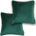 Charger l&#39;image dans la galerie, McAlister Textiles Matt Emerald Green Velvet 43cm x 43cm Piped Cushion Sets Cushions and Covers Cushion Covers Set of 2 
