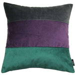Charger l&#39;image dans la galerie, McAlister Textiles Straight Patchwork Velvet Green, Purple + Grey Cushion Cushions and Covers Cover Only 43cm x 43cm 
