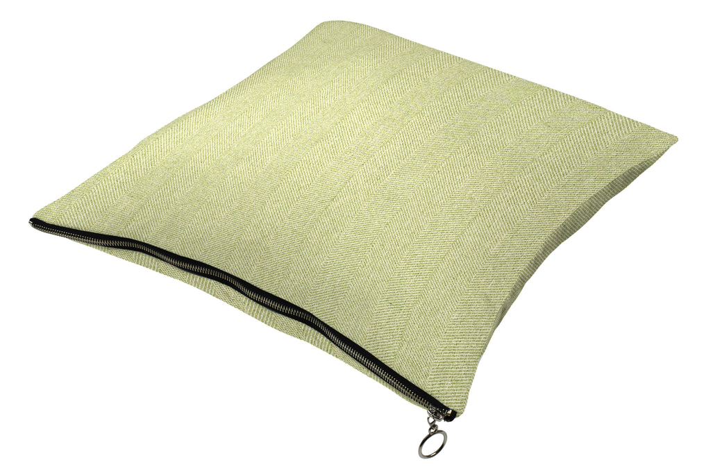 McAlister Textiles Herringbone Zipper Edge Sage Green Cushion Cushions and Covers Cover Only 43cm x 43cm 